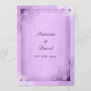 Invitation Aquarelle moderne Mariage violet floral