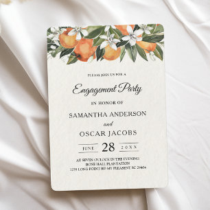 Invitation Aquarelle moderne orange et fleurs