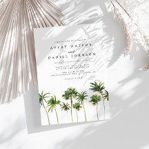 Aquarelle moderne Palm Tree photo Mariage