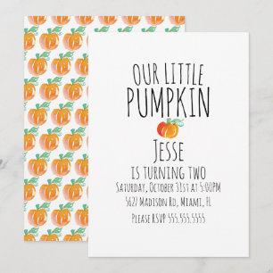 Invitation Aquarelle moderne Petite Halloween Citrouilles