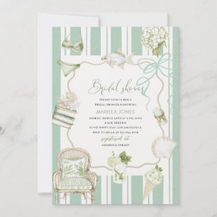 Invitation Aquarelle moderne Plage tropicale Palm Serenity Sa