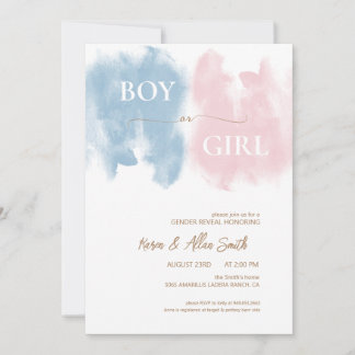 Invitation Aquarelle Moderne Révélation de genre