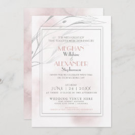 Invitation Aquarelle moderne Rose de corail