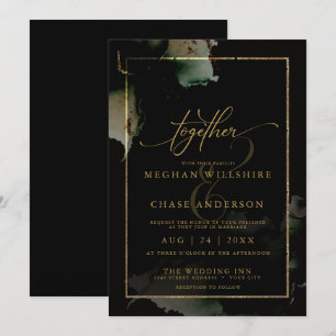 Invitation Aquarelle moderne Sage noir Custom2