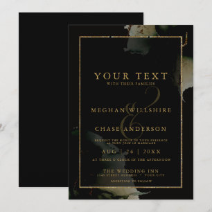 Invitation Aquarelle moderne Sage noir Custom3