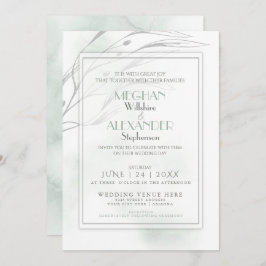 Invitation Aquarelle moderne Sage Vert
