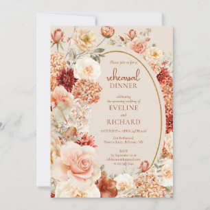 Invitation Aquarelle moderne terre cuite bordeaux floral