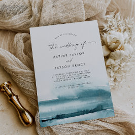 Invitation Aquarelle moderne | Turquoise Le Mariage De