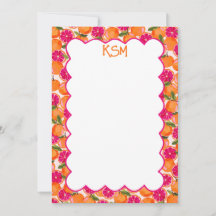 Aquarelle Monogramme de pamplemousse
