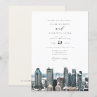 Aquarelle Montréal Canada City Skyline Mariage