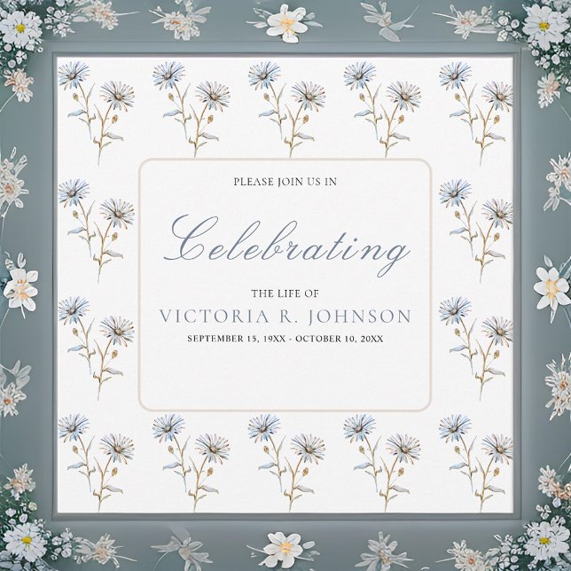 Invitation Aquarelle Motif Floral Célébration de la vie (Créateur téléchargé)