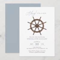 Aquarelle nautique Bateau Baby shower de roue Invi