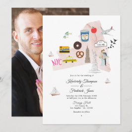 Invitation Aquarelle New York USA Destination Wedding Photo