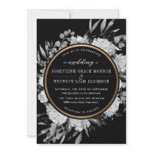 Aquarelle noire et blanche moderne Cadre Floral