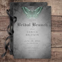 Aquarelle noire gothique Vert Moth Bridal Brunch