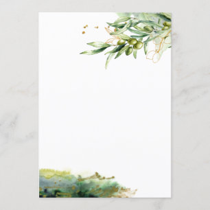 Invitation Aquarelle Olive Branch papeterie
