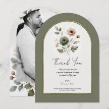 Aquarelle or rose pâle de l'Olive or Merci floral