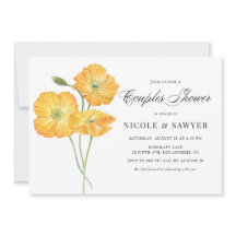 Aquarelle orange Fleurs de pavot Couples Douche