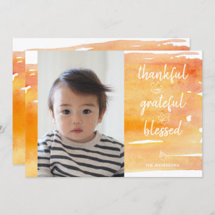 Invitation Aquarelle orange mignonne Feuille d'érable Thanksg