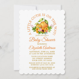 Invitation Aquarelle Oranges Florales Un Peu Douche Cutie