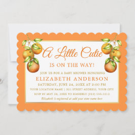Invitation Aquarelle Oranges Un petit Baby shower Cutie Or