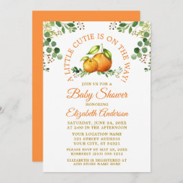 Invitation Aquarelle Oranges Verdure Un Peu Douche Cutie