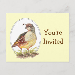 Invitation Aquarelle originale California Quail Bird Invitati