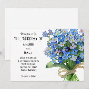 Invitation Aquarelle Oubliez-moi-non Mariage