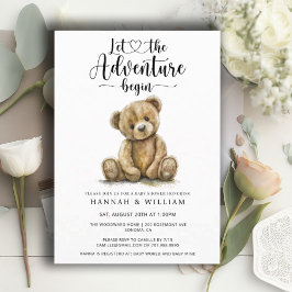 Invitation Aquarelle Ours Aventure commence Baby shower