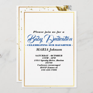 Invitation Aquarelle papillon garçon Dédication bébé