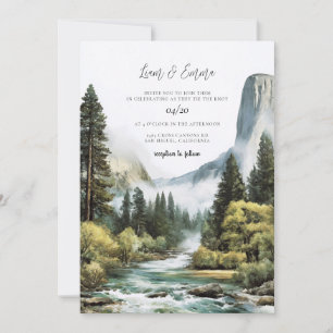 Invitation Aquarelle Parc national de Yosemite Mariage Vinatg