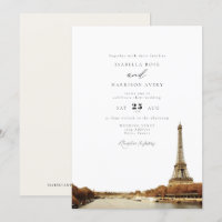 Aquarelle Paris France Tour Eiffel Ville Mariage