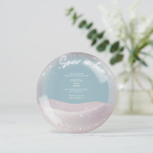 Invitation Aquarelle Parties scintillant neige dans l'amour n