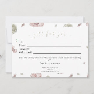 Invitation Aquarelle, Pastel, Bon cadeau Floral,