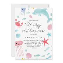 Aquarelle Pastel sous le Baby shower marin