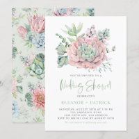Aquarelle Pastel Succulents Wedding shower d'été