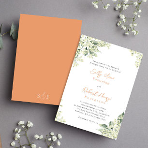 Invitation Aquarelle Pêcher Floral Mariage