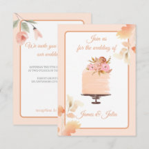 Aquarelle Pêcher Floral Mariage thème