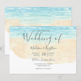 Invitation Aquarelle Peinte à la main Plage mariage invitatio