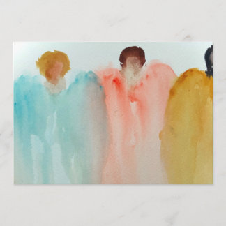 Invitation Aquarelle Peinture de 3 anges, figures ou femmes