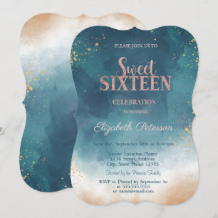 Invitation Aquarelle Peinture Parties scintillant à éclabouss