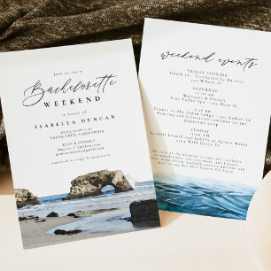 Invitation Aquarelle Père Noël Cruz California Beach Tropical