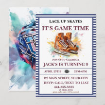 Aquarelle Personnalisée Hockey sur glace Thème d'a