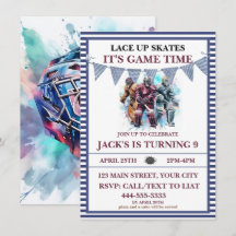 Aquarelle Personnalisée Hockey sur glace Thème d'a
