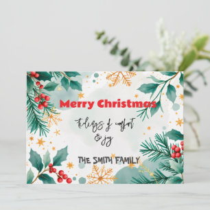 Invitation Aquarelle personnalisée « Tidings of Comfort & Joy