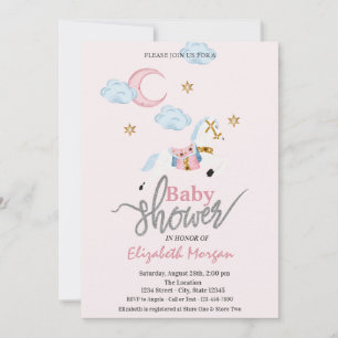 Invitation Aquarelle Petit Baby shower rose pâle