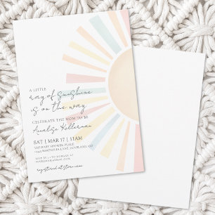 Invitation Aquarelle Petit Rayon De Soleil Baby shower Solair