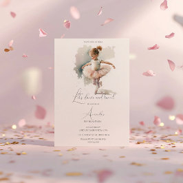 Invitation Aquarelle Petite Ballerina Anniversaire