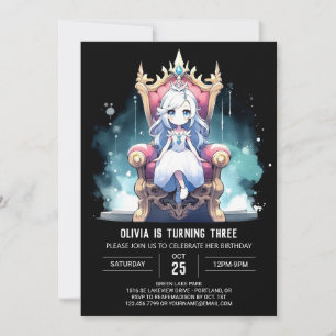 Invitation Aquarelle Petite princesse Anniversaire
