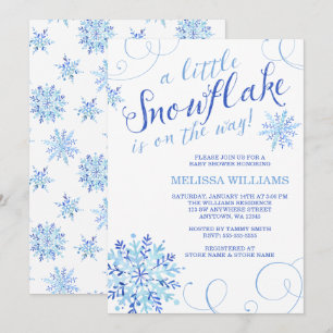 Invitation Aquarelle peu de baby shower d'hiver de garçon de
